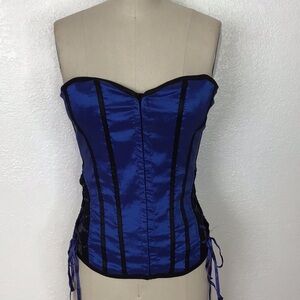 Oh Yes Royal Blue/Black Corset Top L